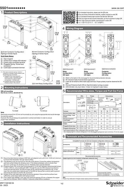 schneider施耐德SSD1. Solid state relays_ 说明书